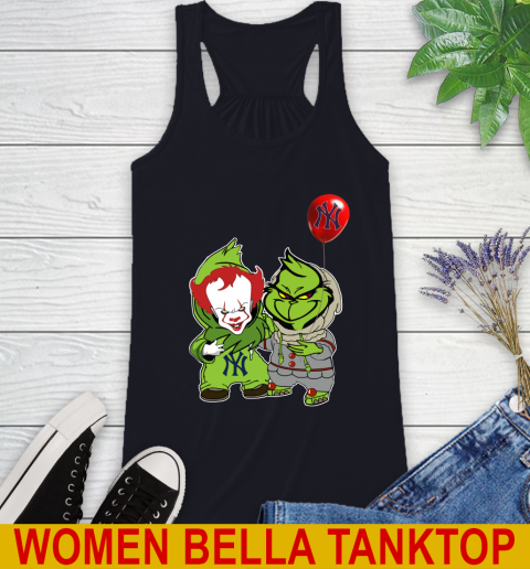 Baby Pennywise Grinch Christmas MLB Baseball New York Yankees Racerback Tank 10