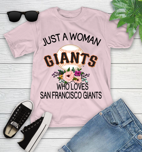 MLB Just A Woman Who Loves San Francisco Giants Baseball Sports Youth T-Shirt 7