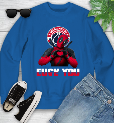 NBA Washington Wizards Deadpool Love You Fuck You Basketball Sports Youth Sweatshirt 7