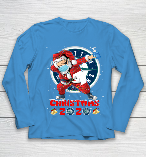 Seattle Mariners Funny Santa Claus Dabbing Christmas 2020 MLB Youth Long Sleeve 5