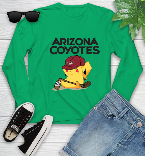 NHL Pikachu Hockey Sports Arizona Coyotes Youth Long Sleeve 6