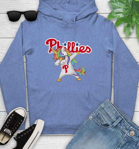 Philadelphia Phillies MLB Baseball Funny Unicorn Dabbing Sports Youth Hoodie 12