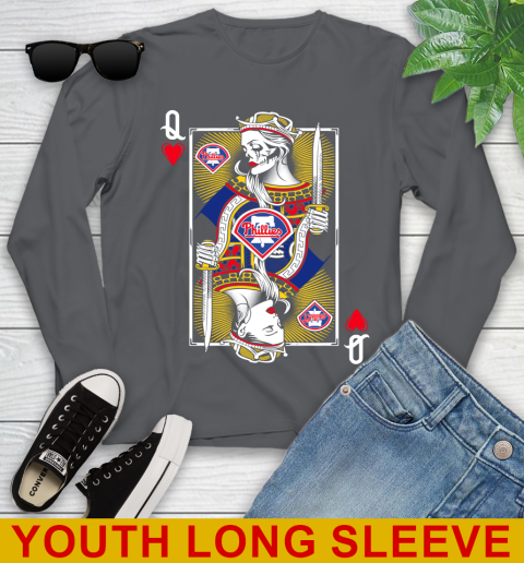 MLB Baseball Philadelphia Phillies The Queen Of Hearts Card Shirt Youth Long Sleeve 9