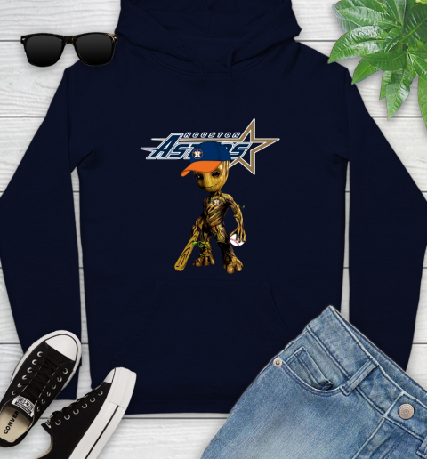 MLB Houston Astros Groot Guardians Of The Galaxy Baseball Youth Hoodie 4
