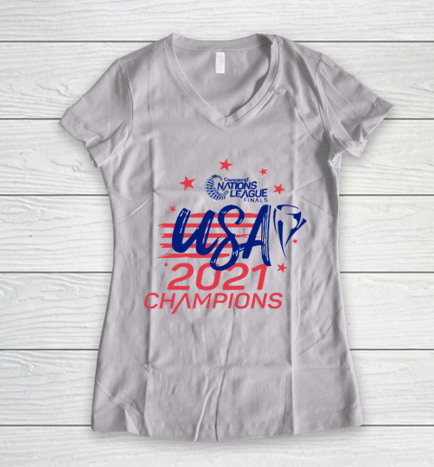 Concacaf Nations League 2021 USA Champion Women's V-Neck T-Shirt