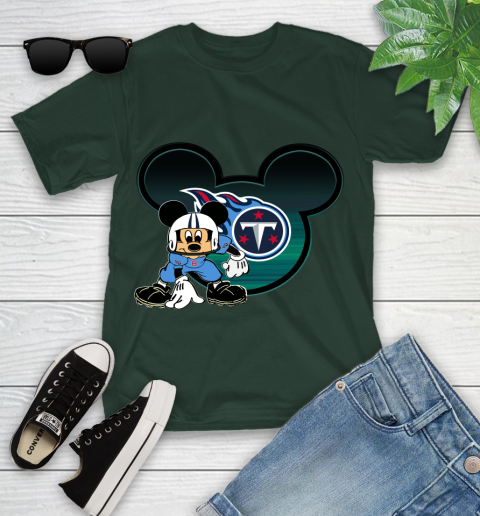 NFL Tennessee Titans Mickey Mouse Disney Football T Shirt Youth T-Shirt 5