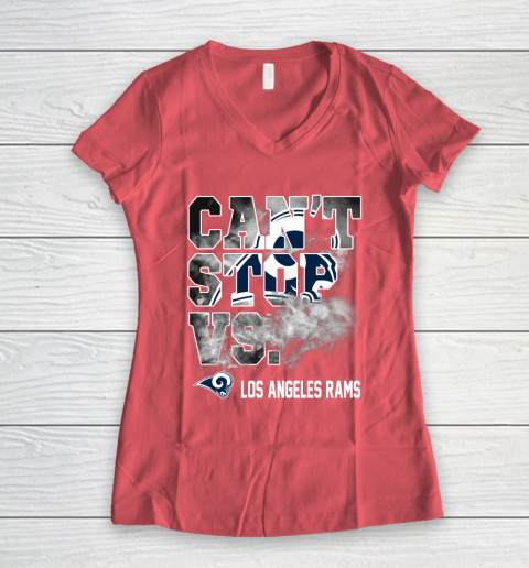 NFL Los Angeles Rams Can't Stop Vs Women's V-Neck T-Shirt 4