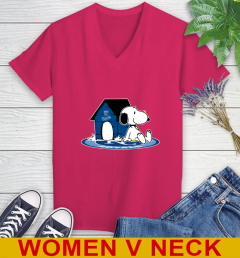 MLB Baseball Kansas City Royals Snoopy The Peanuts Movie Shirt Women's V-Neck T-Shirt 10