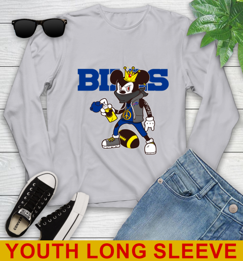 Buffalo Bills NFL Football Mickey Peace Sign Sports Youth Long Sleeve 6