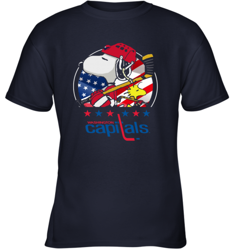 1oq7 washington capitals snoopy and woodstock nhl youth t shirt 26 front navy