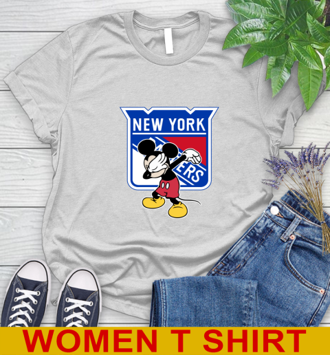 New York Rangers NHL Hockey Dabbing Mickey Disney Sports Women's T-Shirt
