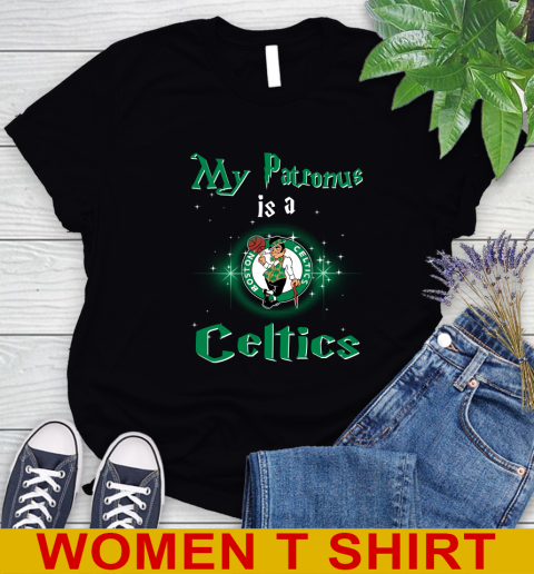 NBA Basketball Harry Potter My Patronus Is A Boston Celtics Women's T-Shirt