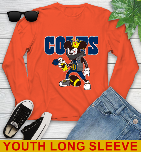 Indianapolis Colts NFL Football Mickey Peace Sign Sports Youth Long Sleeve 4