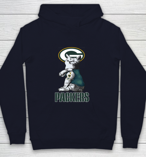 NFL Football My Cat Loves Green Bay Packers Youth Hoodie 2