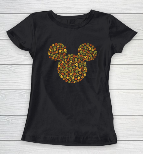Disney Mickey Mouse Icon Autumn Fall Leaves Women's T-Shirt