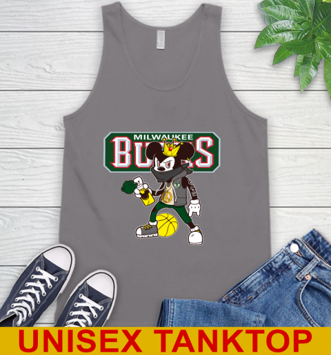 Milwaukee Bucks NBA Basketball Mickey Peace Sign Sports Tank Top 7