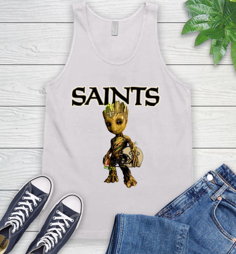 New Orleans Saints NFL Football Groot Marvel Guardians Of The Galaxy Tank Top