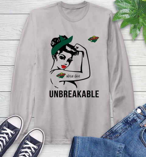 NHL Minnesota Wild Girl Unbreakable Hockey Sports Long Sleeve T-Shirt 11