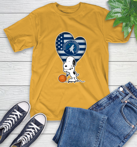 Minnesota Timberwolves NBA Basketball The Peanuts Movie Adorable Snoopy T-Shirt 3