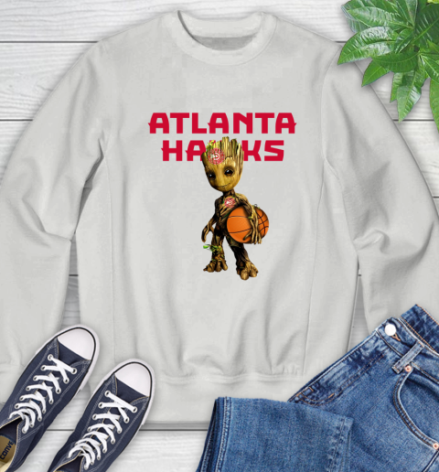 Atlanta Hawks NBA Basketball Groot Marvel Guardians Of The Galaxy Sweatshirt 5