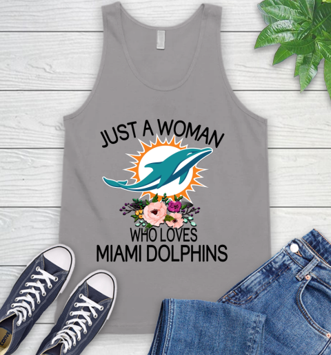 NFL Just A Woman Who Loves Miami Dolphins Football Sports Tank Top 2
