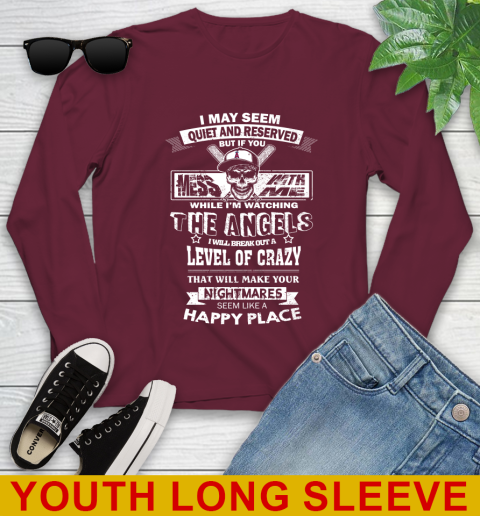 Los Angeles Angels MLB Baseball If You Mess With Me While I'm Watching My Team Youth Long Sleeve 6