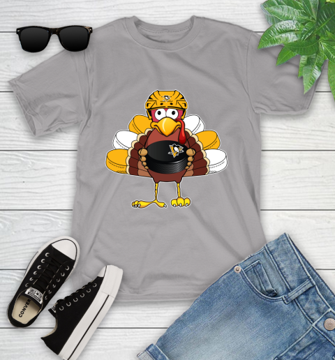 Pittsburgh Penguins Turkey Thanksgiving Day Youth T-Shirt 4