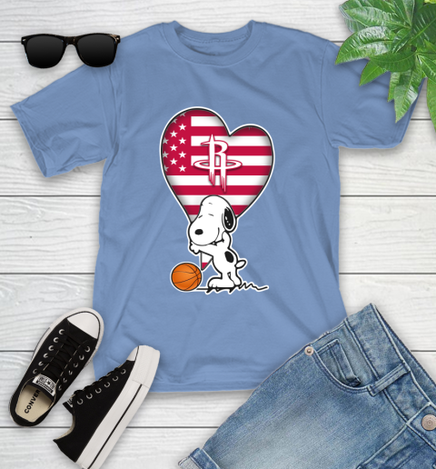 Houston Rockets NBA Basketball The Peanuts Movie Adorable Snoopy Youth T-Shirt 11