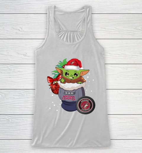 Arizona Coyotes Christmas Baby Yoda Star Wars Funny Happy NHL Racerback Tank 2
