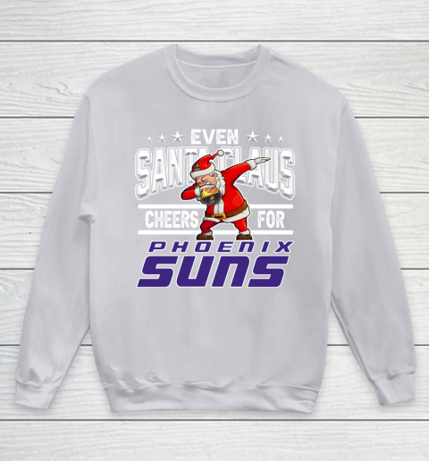 Phoenix Suns Even Santa Claus Cheers For Christmas NBA Youth Sweatshirt 3