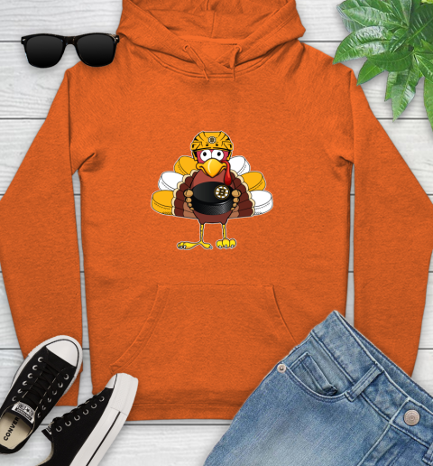 Boston Bruins Turkey Thanksgiving Day Youth Hoodie 5