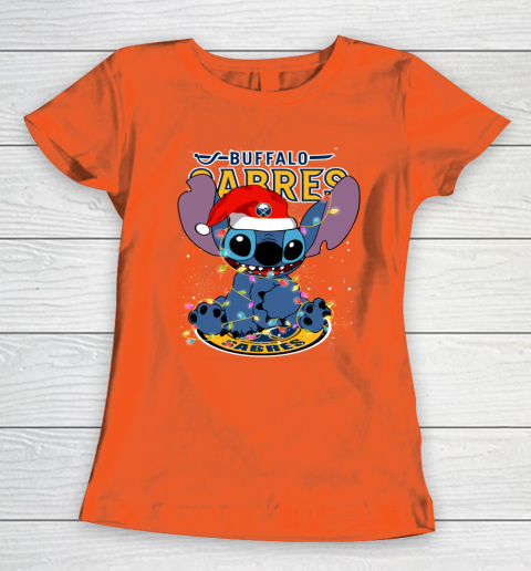 Buffalo Sabres NHL Hockey noel stitch Christmas Women's T-Shirt 2