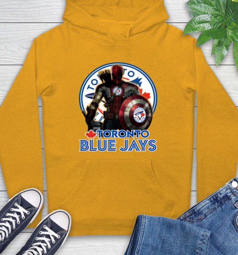 MLB Captain America Thor Spider Man Hawkeye Avengers Endgame Baseball Toronto Blue Jays Hoodie 3