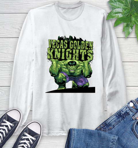 Vegas Golden Knights NHL Hockey Incredible Hulk Marvel Avengers Sports Long Sleeve T-Shirt