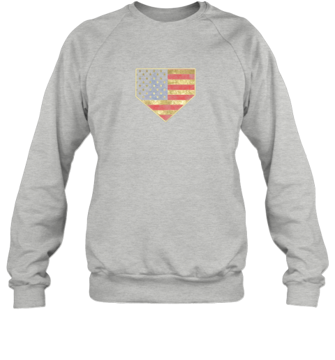 ys8w vintage american flag baseball shirt home plate art gift sweatshirt 35 front sport grey