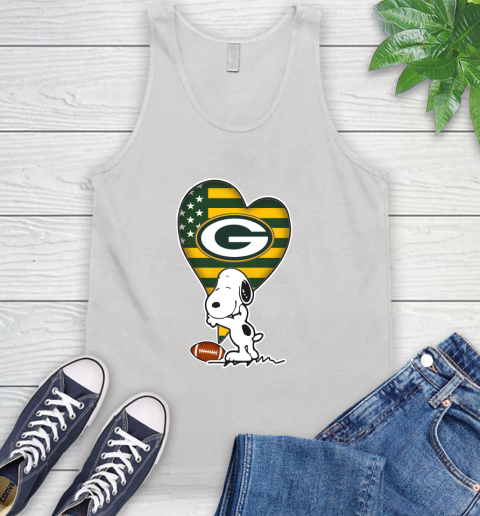 Green Bay Packers NFL Football The Peanuts Movie Adorable Snoopy Tank Top