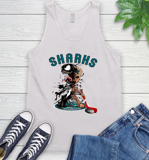 NHL San Jose Sharks Hockey Venom Groot Guardians Of The Galaxy Tank Top