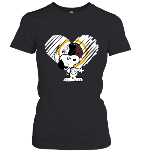 I Love Snoopy Washington Redskins In My Heart NFL Women's T-Shirt