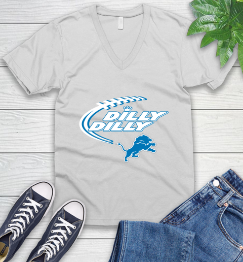 NFL Detroit Lions Dilly Dilly Football Sports V-Neck T-Shirt