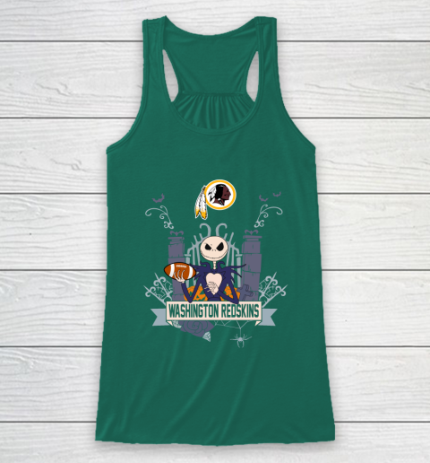 NFL Washington Redskins Football Jack Skellington Halloween Racerback Tank 5