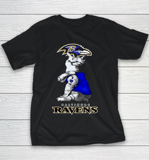 NFL Football My Cat Loves Baltimore Ravens Youth T-Shirt