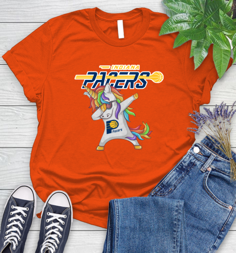Indiana Pacers NBA Basketball Funny Unicorn Dabbing Sports Women's T-Shirt 4