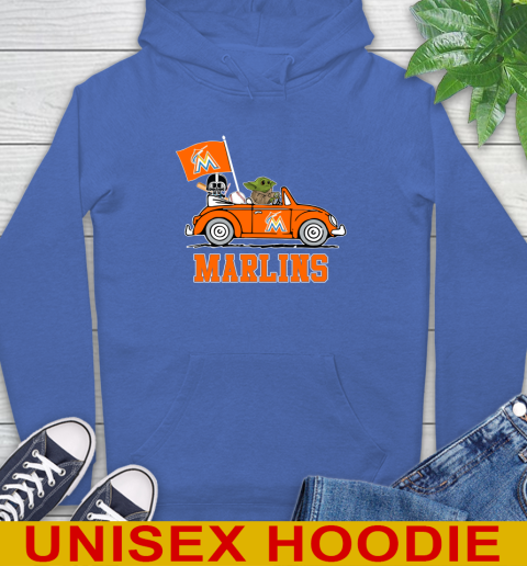 MLB Baseball Miami Marlins Darth Vader Baby Yoda Driving Star Wars Shirt Hoodie 9