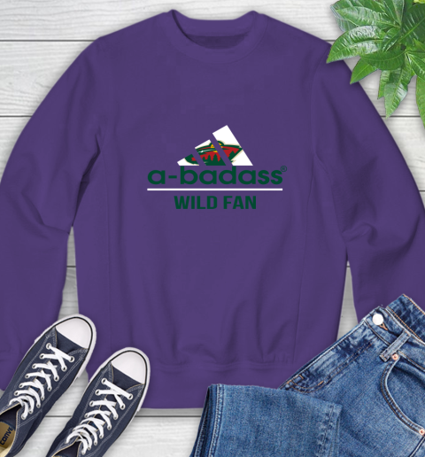NHL A Badass Minnesota Wild Fan Adidas Hockey Sports Sweatshirt 4