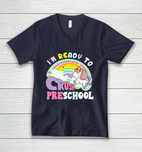 Back to school shirt ready to crush preschool unicorn V-Neck T-Shirt 10
