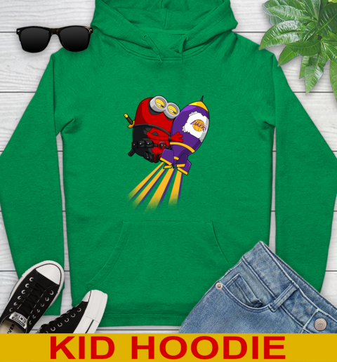 NBA Basketball Los Angeles Lakers Deadpool Minion Marvel Shirt Youth Hoodie 8