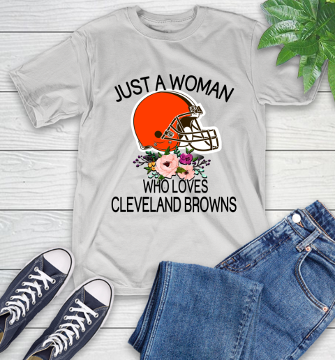 NFL Just A Woman Who Loves Cleveland Browns Football Sports T-Shirt