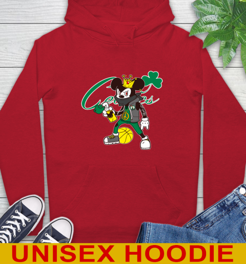 Boston Celtics NBA Basketball Mickey Peace Sign Sports Hoodie 10