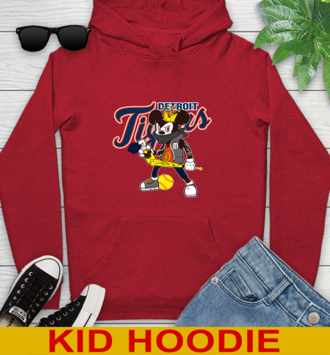 Detroit Tigers MLB Baseball Mickey Peace Sign Sports Youth Hoodie 11