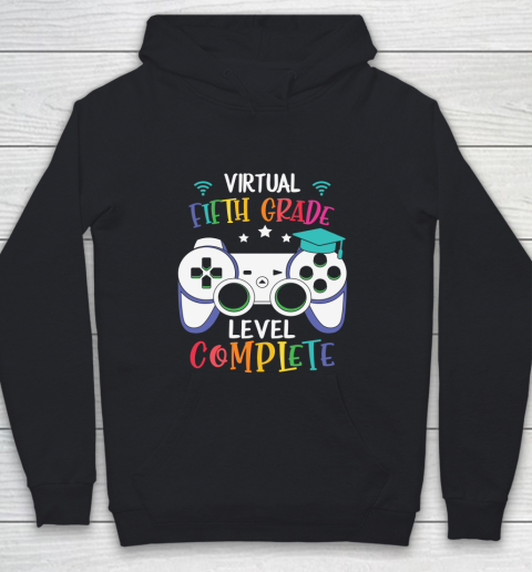 Back To School Shirt Virtual Fifth Grade level complete Youth Hoodie